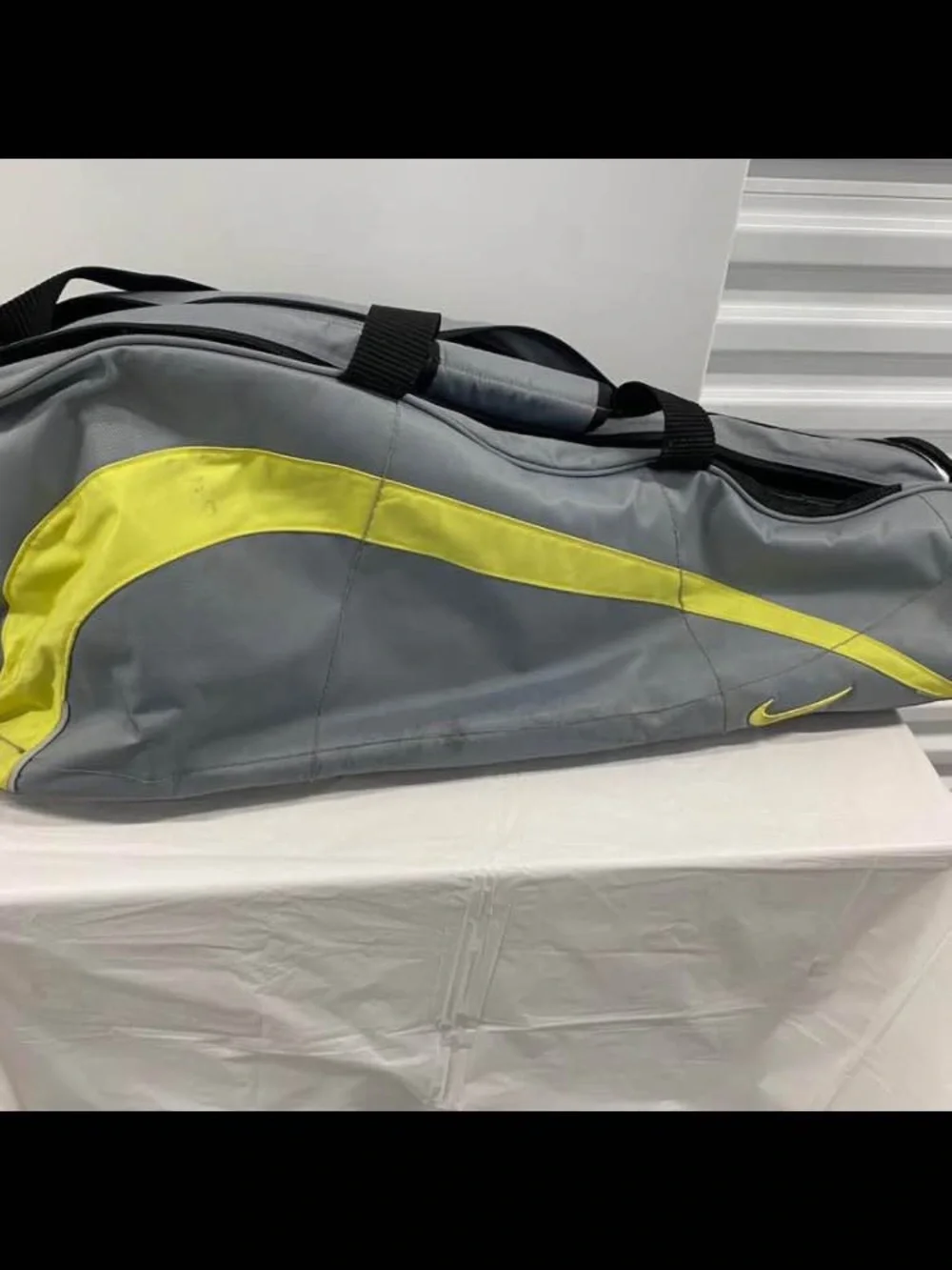 Nike Grey and Yellow Tennis Racket Bag